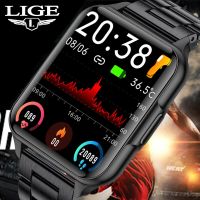 LIGE สมาร์ทนาฬิกาผู้ชาย Body อุณหภูมิเลือดออกซิเจนไฟฉาย Custom นาฬิกา Full Face IP68กันน้ำ Smartwatch Man