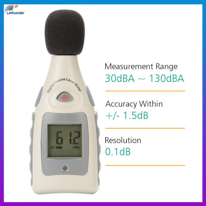 เครื่องวัดระดับเสียง-ระดับเสียงดิจิตอลแบบพกพาและเครื่องวัดเดซิเบล30-dba-130dba-ถือสูงสุด-นาที-ไฟหลังจอ-lcd-แบบมือถือพร้อมด้ายขาตั้งกล้อง-รวมแบตเตอรี่9v-หนึ่งก้อน