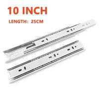 Drawer Slides 10-20 Inch Stainless Steel Buffer Damping Slide Three-Section Track Rail Kitchen Cabinet Slides Furniture Hardware