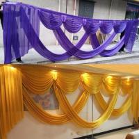 【hot】▬☈  6M/20FT Wedding Backdrop Curtain Swag Silk Event Banquet Church Drapery Background Curtains Panel