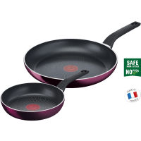 Tefal Pleasure Cook กระทะแม่เหล็กไฟฟ้า 2p (20+28ซม.) เตาอบเครื่องล้างจาน ปลอดภัย ไม่มี PFOA สีม่วง