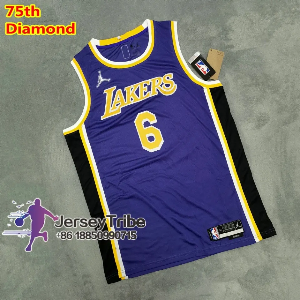 Ready Stock 2021-22 NBA Basketball Men's Jersey Los Angeles Lakers 6 LeBron  James Throwback 60s Jerseys Purple