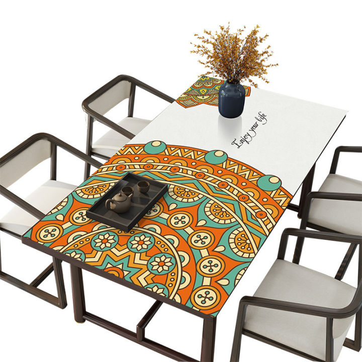 hot-ผ้าปูโต๊ะหนังกันน้ำและกันน้ำมันสไตล์โบฮีเมียนหรูหราสำหรับใช้ในบ้านแบบใช้แล้วทิ้งกันความร้อน-pvc-ผ้าปูโต๊ะผ้าปูโต๊ะผ้าปูโต๊ะ