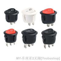 1pc Red Black White ON/OFF Round Rocker Toggle Switch 6A/250VAC 10A 125VAC Power switch cap with Plastic Push Button Switch 20mm