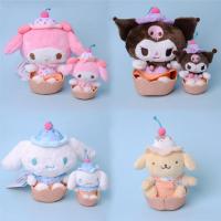 Sanrios My Melody Kuromi Cinnamoroll Cartoon Kawaii Ice Cream Cone Plush Creative Pendant Doll Girls Birthday Gift