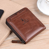 2021 New Anti Theft Brush Zipper Short Mens Wallet With Coin Pocket Clutch Purse Bag For Male Money Wallet Denim Card Holder