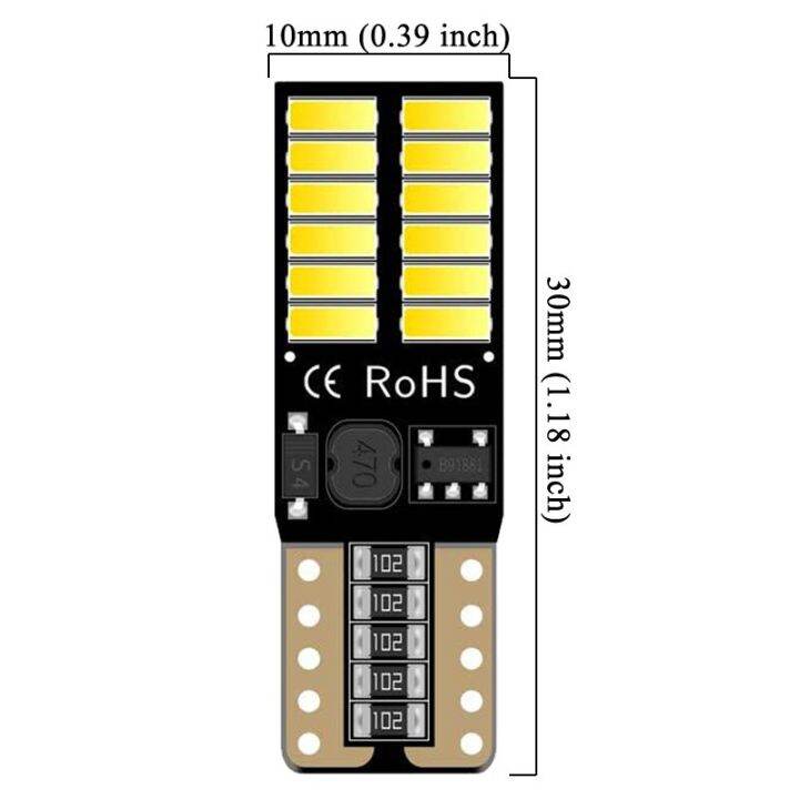 cw-2-pcs-t10-w5w-led-bulb-canbus-12v-24v-4014-smd-7000k-white-car-signal-light-interior-dome-reading-wedge-side-trunk-map-lamps