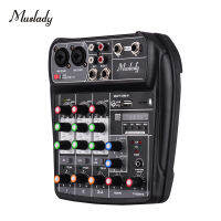 AI-4 ขนาดกะทัดรัดการ์ดเสียงผสมคอนโซลผสมเสียงดิจิตอล 4-Channel BT MP3 USB อินพุต + 48 โวลต์ผีพลังงานสำหรับการบันทึกเพลงดีเจเครือข่ายถ่ายทอดสด