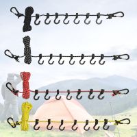 5m Laundry Drying Hanging Rope Multi-purpose Camping Accessories Clothesline Adjustable Anti-slip With A Hook Hanging Rope