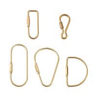 5pcs Golden Brass Screw Carabiner Clasps Lock Charms Unisex Pure Handmade Brass Key Ring for DIY Pendant Jewelry Making Supplies