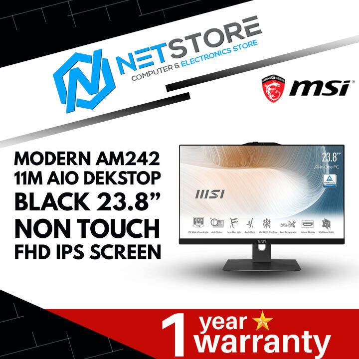 MSI Modern AM242 11M AIO DEKSTOP black - 23.8” Non Touch FHD IPS Screen ...