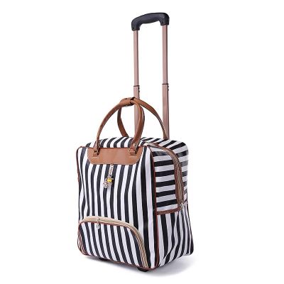 weekend Bag Women Trolley Luggage Rolling Suitcase Brand Casual Stripes Rolling Case Travel Bag on Wheels carry ons Suitcase