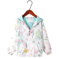 Children Flower Print Hooded Jackets Kids Outwear Unicorn Rainbow Girls Jackets Children Clothes Spring Autumn Jackets for Girl