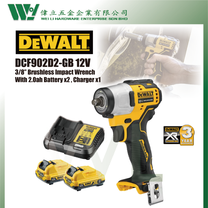 DEWALT DCF902D2GB 3/8" 12V Brushless Cordless Impact Wrench / 12v