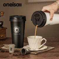 ONEISALL กระติกน้ำกาแฟ500Ml,กระติกน้ำสุญญากาศพร้อมด้ามจับกันรั่วกระบอกน้ำเก็บความร้อนสแตนเลส