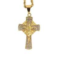 Yiwu DAICY jewelry Hot Selling New CHRISTIAN cross jesus with diamond gold hip hop 316L stainless steel pendant for mens