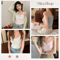 Mira_shop เสื้อสายเดี่ยวลูกไม้ลายน่ารัก ใส่สบายผ้านิ่ม รับซัมเมอร์ 2022#