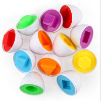 6PCS Montessori Learning Education Math Toys Smart Eggs 3D Puzzle Game For Children Popular Toys Jigsaw Mixed Shape Tools