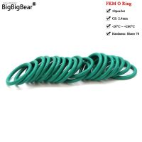 ▧♂ 10pcs FKM O Ring CS 2.4mm OD 8 60mm Sealing Gasket Insulation Oil High Temperature Resistance Fluorine Rubber O Ring Green