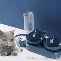 Pet Cat Bowl Automatic Feeder Water Dispenser Dog Cat Food Bowl with Drinking Raised Stand Double Dish Bowls for Cats Dogs Pet