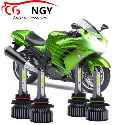 ชุดแปลงหลอดไฟหน้า LED สําหรับ Kawasaki ZX1400A Ninja ZX14 2006 2007 4x รับประกัน 10 เดือน