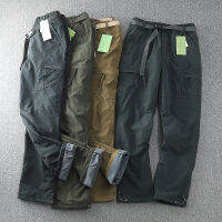 Spot MenS Pants Plus Velvet Thickened Workpiece Loose Large Size Multi -Pocket Windproof And Waterproof Dry