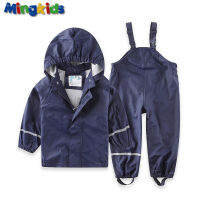 New Export Europe 2022 Boy Rain Suit Set Boy PU Waterproof Windproof Rain Jacket and Rain Pants Muddy Rainwear EU 80-116