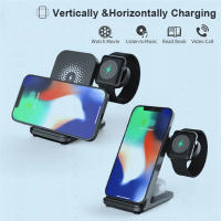 30W 3 In 1 Wireless Charger Stand Fast Charging Dock Station สำหรับ Samsung S22 S21 S20 S10 Ultra Note Galaxy นาฬิกา5 4 Active Buds