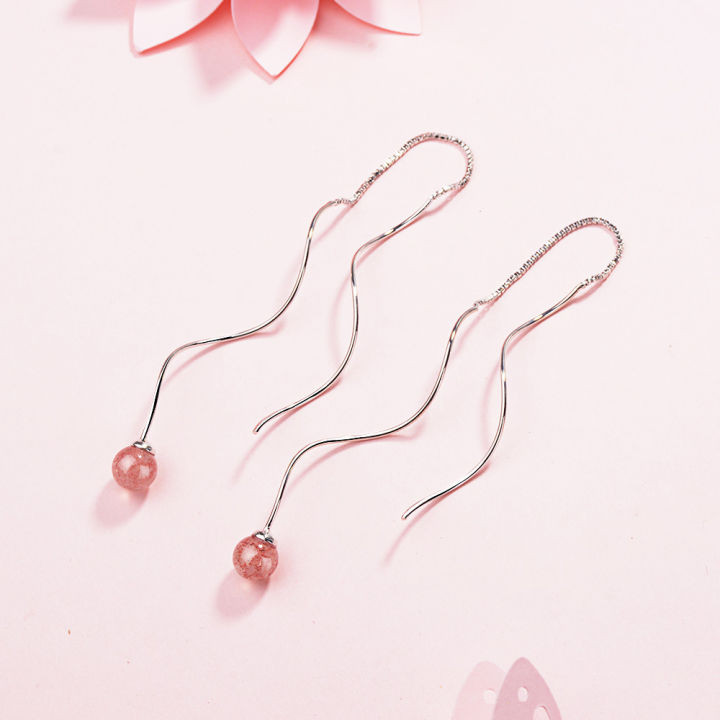 fashion-pink-strawberry-quartz-women-birthday-gift-925-sterling-silver-lady-long-tassel-stud-earrings-jewelry-drop-shipping