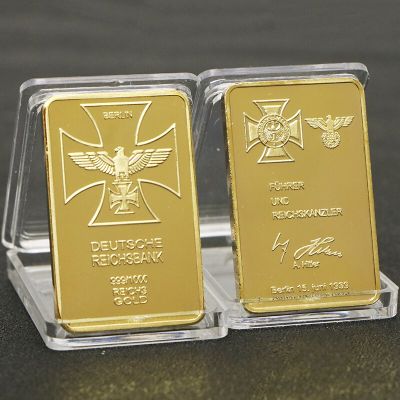 นกอินทรีเยอรมันทองแท่ง1ออนซ์แถบครอสบาร์เหล็ก Deutsche 1ออนซ์เยอรมนี999เหรียญชุบทอง
