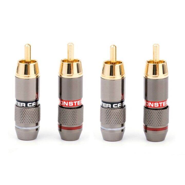 musical-sound-2-8-24pcs-rca-connector-plug-hifi-24k-gold-plated-rca-connector-jack-adapter-for-8mm-audio-and-video-speaker-cable