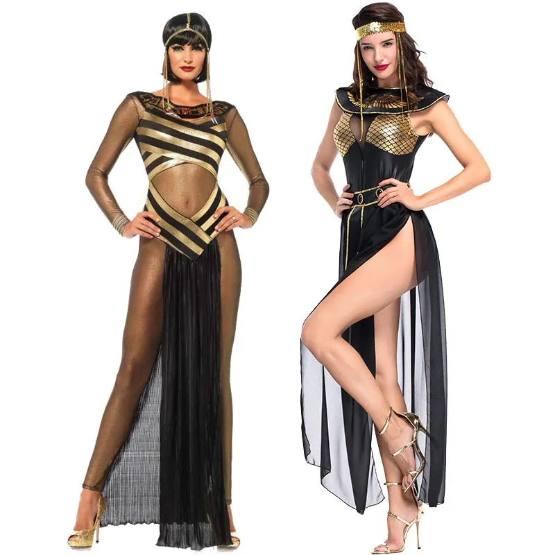 Cleopatra Hot Porn Women - FS âˆˆÛ©â Hot Carnival party Cleopatra costume women adult Egyptian queen  cosplay Halloween costume sexy golden costume wig | Lazada PH