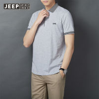 JEEP SPIRIT เสื้อยืดแขนสั้นสำหรับผู้ชาย,เสื้อคอตตอนลำลองแขนสั้นเสื้อโปโลสำหรับผู้ชาย