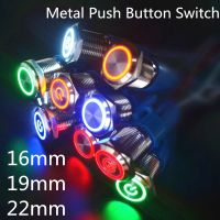 metal push button switch locked 16mm flat head Momentary waterproof LED metal switch