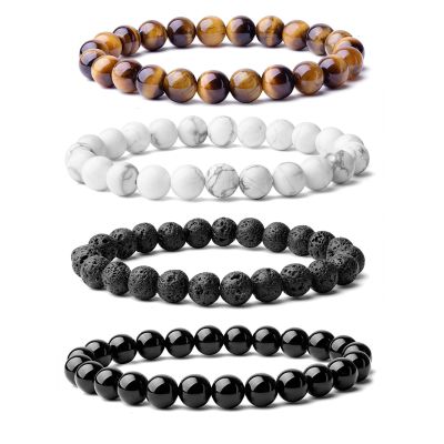 Natural 8mm Gorgeous Semi-Precious Healing Crystal Stretch Bead Bracelet For Men And Women As A Gift