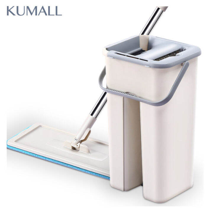 kumall-รุ่นใหม่ปี-2019-allnew-ไม้ถูพื้น-ไม่เลอะมือ-flat-mop-อัตโนมัติ-หมุน-ผ้าม๊อบ-ใช้ดีกว่า-spin-mop-ล้างและรีดน้ำในตัวขณะเดียวกัน