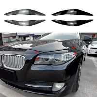 Headlight Eyebrows Eyelid Evil Style For BMW 5 Series F10 F11 520I 520D 523I 525D 525I 530I 530D 2011-2014 ABS Gloss Black 2Pcs