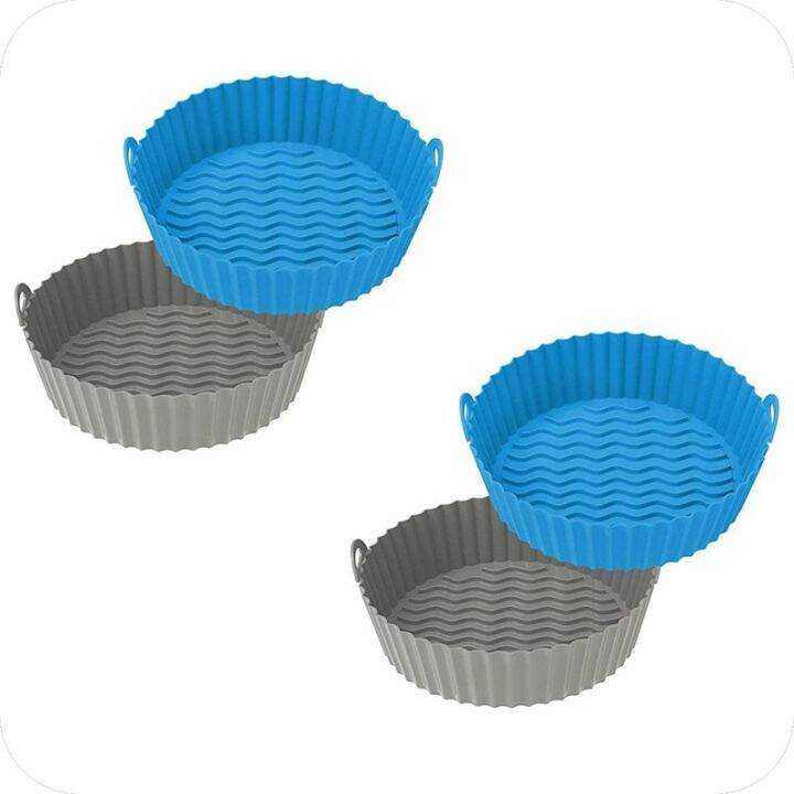 4PCS Silicone Baking Tray 7.5 Inch for 3 to 5 Quarts Reusable Round for