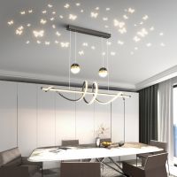 [COD] Restaurant chandelier minimalist long bar creative led spotlight simple modern light luxury dining room lamps