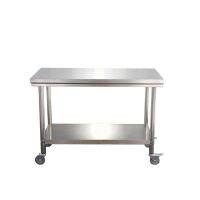 [COD] Wholesale stainless steel double-layer workbench with wheels hotel kitchen operating milk tea lotus workshop