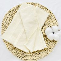 ✻♙♧ 4PCS Cream Napkins 100 Cotton Cloth Napkins Dinner Table Napkins Serviettes Soft Washable Reusable Weddings Parties Restaurant