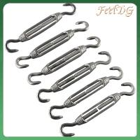 FEELDG 6pcs M4 ข้อต่อสายลวด ประเภทซีซี 304สแตนเลสสตีล ตัวปรับความตึงสกรู ที่มีคุณภาพสูง ตะขอและตะขอ อุปกรณ์แรงดึง เชือกลวดสลิง