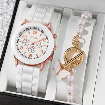 White hot sale chain watches