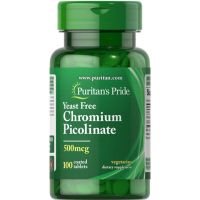 Yeast Free Chromium Picolinate 500 mcg Puritans Pride 100 เม็ด