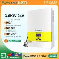 POWLAND 3600W MPPT Solar Inverter 100A Solar Charger 500V PV Input 24V 220V Pure Sine Wave 4000W Power Off Grid Inverter