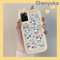 เคส Chenyyka สำหรับ VIVO Y15s Y15a เคส Y01การ์ตูนน่ารัก Pochacco ลูกสุนัขเคสมือถือใสนุ่มใหม่เลนส์กล้องถ่ายรูปมอนสเตอร์น้อยสุดสร้างสรรค์เคสป้องกันกันกระแทกแบบใสเคสซิลิโคน