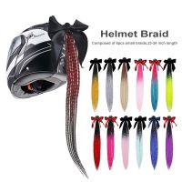 New 24" Punk Style Motorcycle Helmet Braids Bike Gradient Ramp Twist Sucker Removable Braid Pigtail Ponytail Motocross Racing