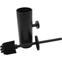 Black Toilet Brush Holder Steel Cleaning Tool Durable Vertical Mounted Wall Bathroom Toilet Brush