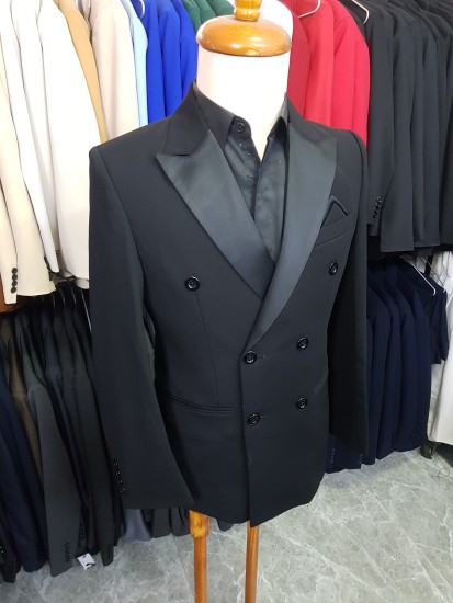 Áo vest nam màu đen kiểu bạ ve phi bóng 6 nút - HMVESTON - Vest nam đẳng  cấp - Nâng tầm phong cách