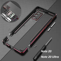 กรอบกันชนโลหะสำหรับ Samsung Galaxy Note 20อัลตร้าเคสอลูมิเนียมสองสีหรูหราฝาครอบโทรศัพท์โลหะ + อุปกรณ์เสริม Carmera hixuanyazhuangx